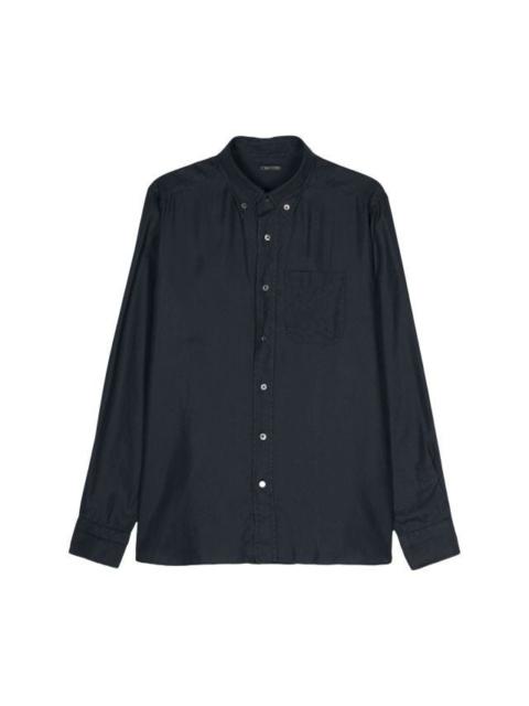 TOM FORD Buttoned-collar poplin lyocell shirt