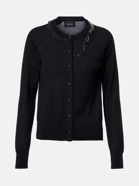Simone Rocha Embellished wool and silk cardigan
