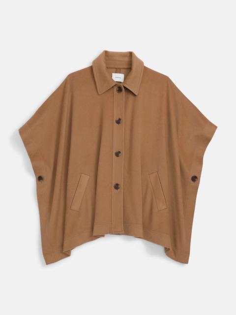 Vince Leather-Trim Wool Cape