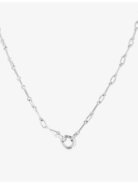 ASTRID & MIYU Link Hardware Rhodium-Plated Brass Chain Necklace