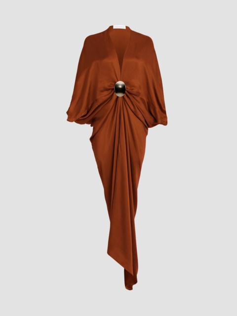 SILVIA TCHERASSI Women's Fiore Satin Tunic Maxi Dress - Terracota