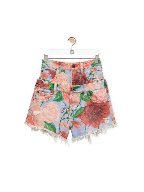 Loewe Roses shorts in denim