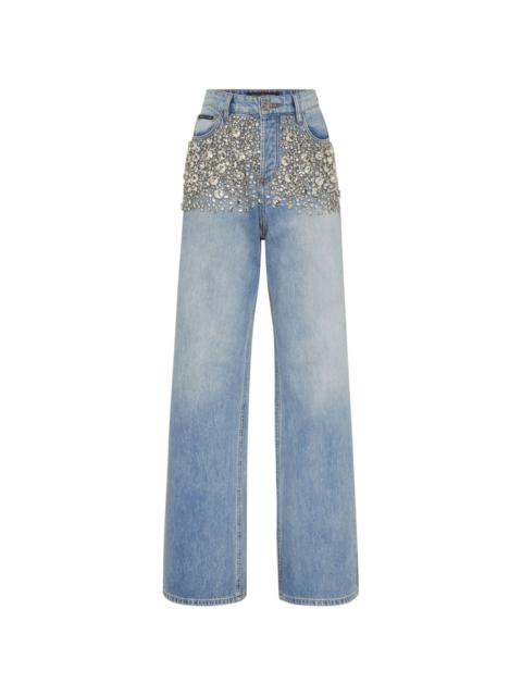 PHILIPP PLEIN crystal-embellished jeans