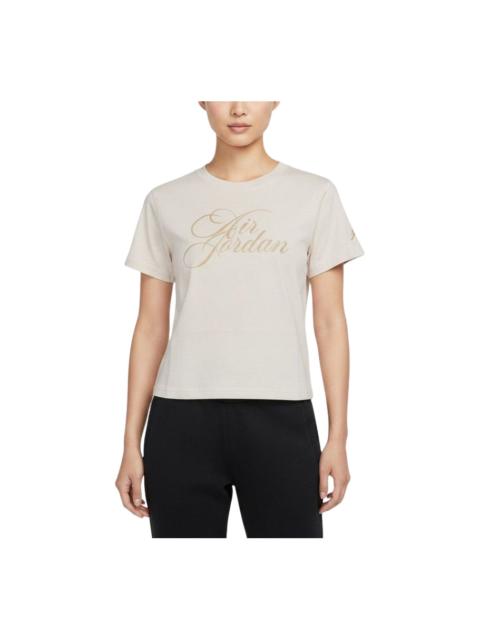 Jordan (WMNS) Air Jordan Flight Short-Sleeve T-Shirt Asia Sizing 'Light Brown Pale Red' IW1597-104