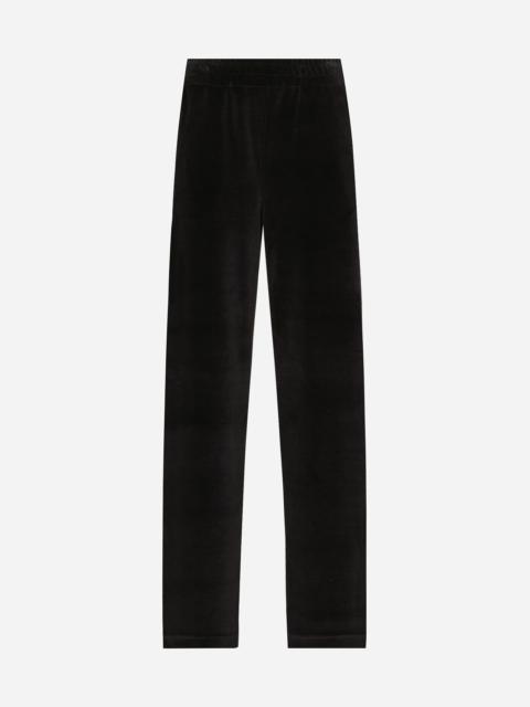 Dolce & Gabbana Cotton chenille jogging pants with DG logo