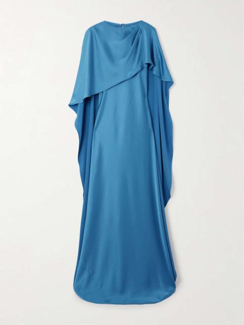 Izel cape-effect satin gown