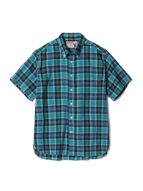 SUGAR CANE SC39738 Madras Check Short Sleeve - Blue