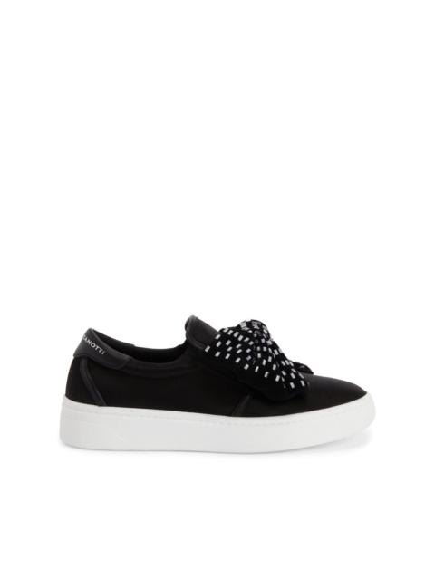 Giuseppe Zanotti crystal-bow leather sneakers