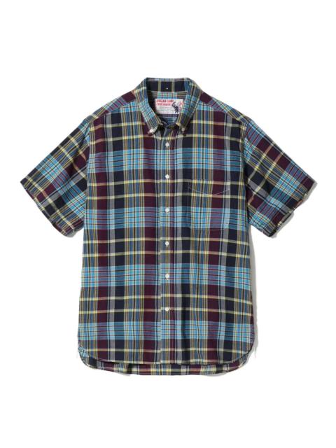 SUGAR CANE SC39738 Madras Check Short Sleeve - Purple
