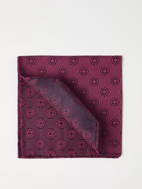 Brunello Cucinelli Silk pocket square with medallion design