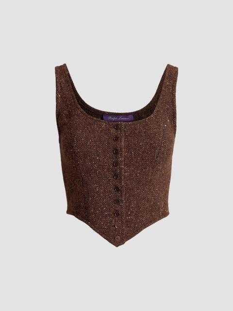 Ralph Lauren Women's Sherry Tweed Sleeveless Top - Brown
