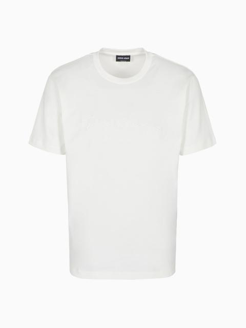 Pure cotton interlock T-shirt with embroidered logo