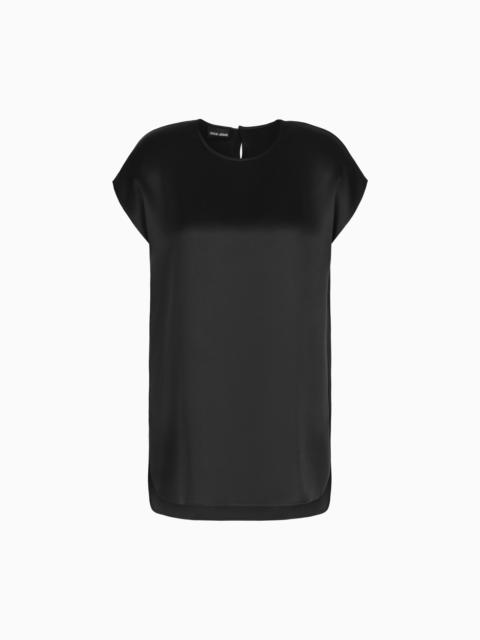 GIORGIO ARMANI Long blouse in silk double satin