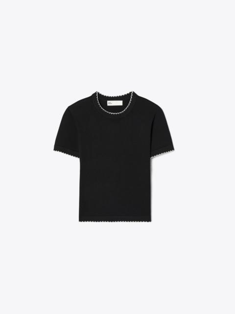 TORY BURCH Wool Scalloped Top