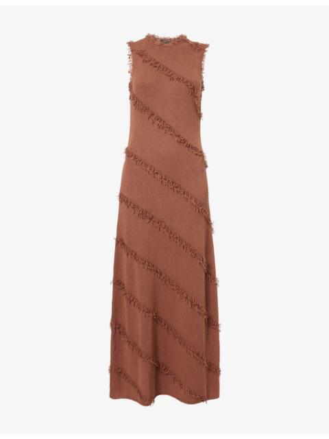 Rails Claudia Fringed-Trim Cotton-Blend Maxi Dress