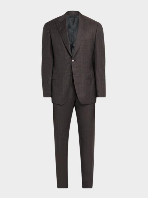 Brioni Mens Trevi Wool Peak Lapel Two-Piece Suit