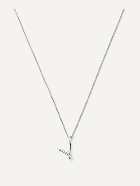 MISSOMA Sterling Silver Curly Molten Mini V Initial Pendant Necklace