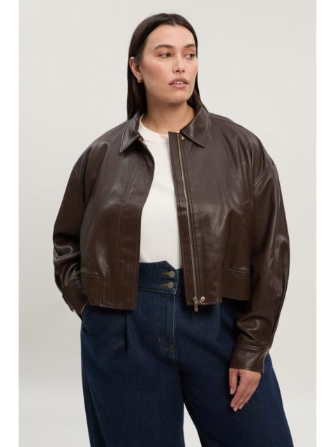 KAREN MILLEN Plus Size Faux Leather Tailored Bomber Jacket
