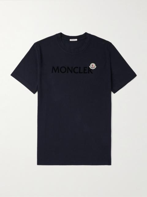Moncler Logo-Flocked Appliquéd Cotton-Jersey T-Shirt