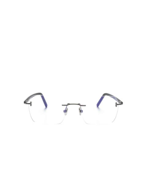 rectangular rimless glasses