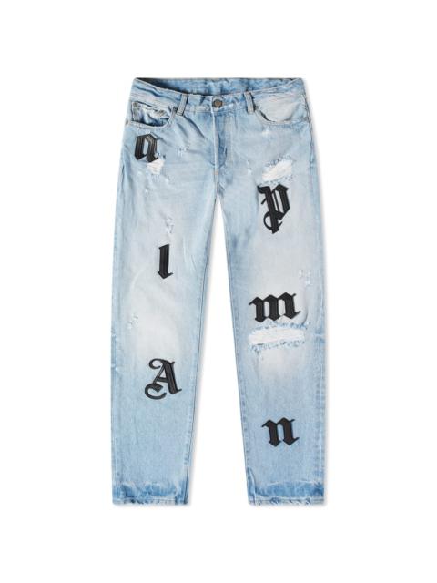 Palm Angels Palm Angels Light Wash Logo Jean