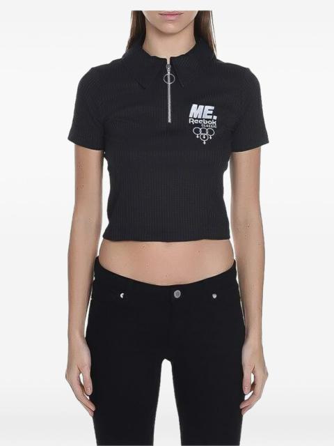 Reebok Melody Ehsani zip ribbed polo top