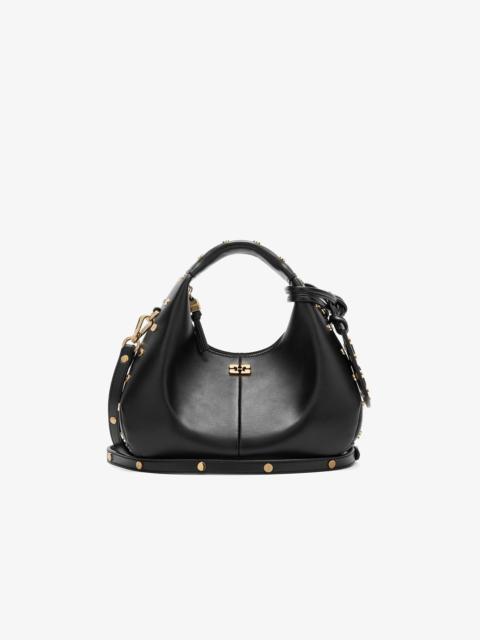 GANNI MINI HOBO BAG STUDS IN BLACK