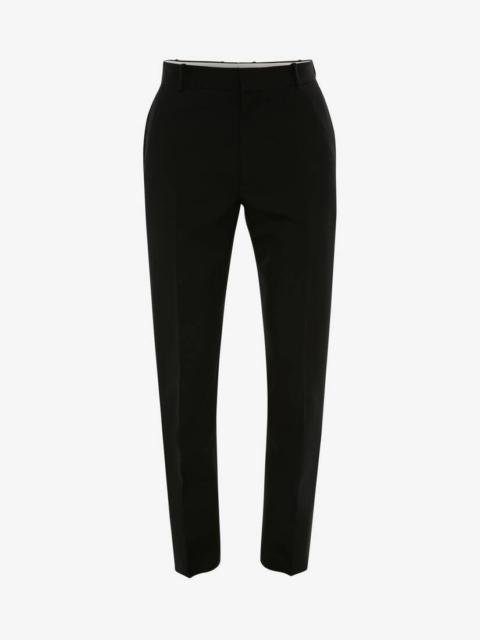 Men's Tailored Cigarette Trousers in Black