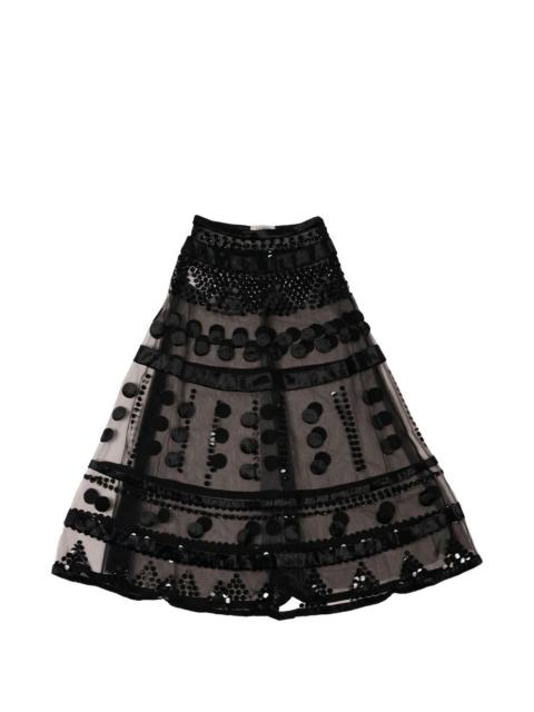 Valentino sequin-embellished ruffled skirt