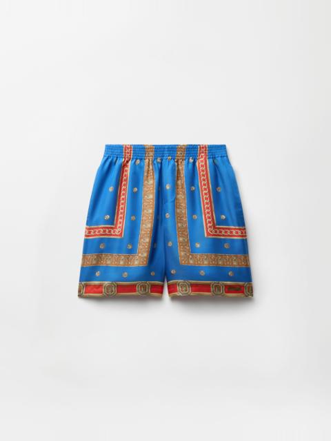 Printed Silk Twill Shorts