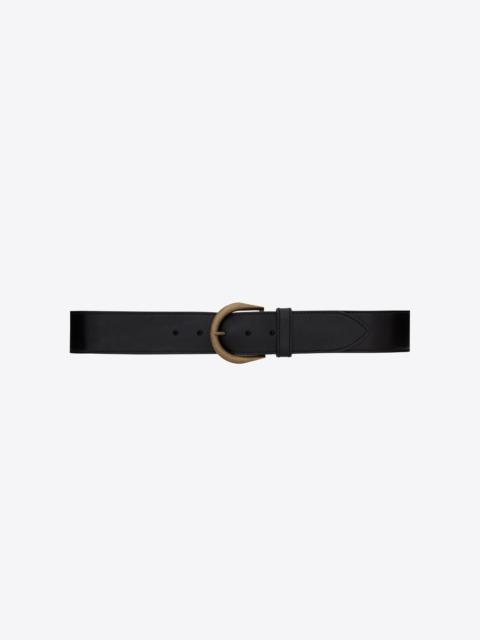 croissant de lune buckle large belt in vegetable-tanned leather
