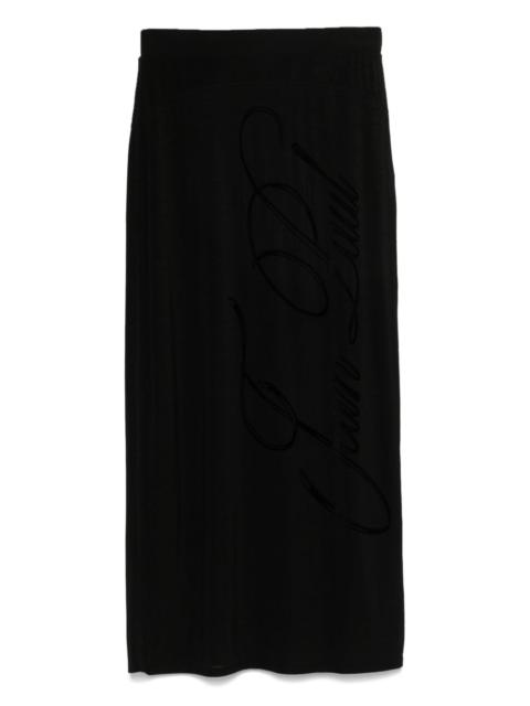 Jean Paul Gaultier flocked-logo midi skirt
