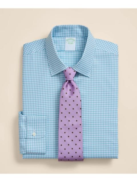 Brooks Brothers Brooks Brothers Explorer Collection Non-Iron Twill Ainsley Collar, Mini-Check Dress Shirt