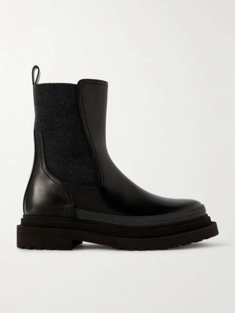 Brunello Cucinelli Bead-embellished leather Chelsea boots