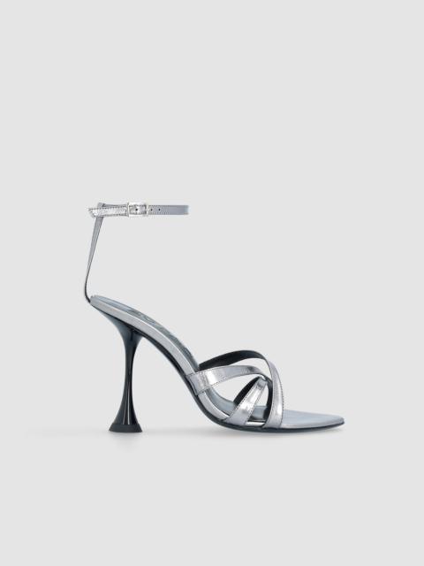 JULIETTE INOX EEL EMBOSSED METALLIC LEATHER SANDAL