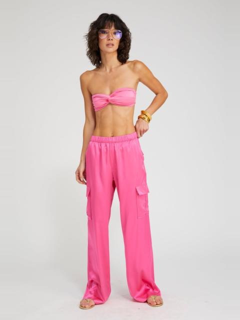 SPRWMN SILK CHARMEUSE CARGO PANTS