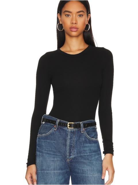 Enza Costa Knit Long Sleeve Fitted Crew