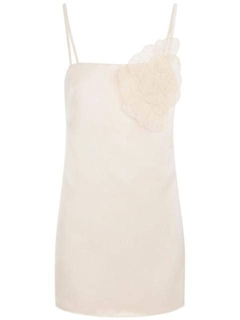 ELISABETTA FRANCHI flower-appliqué satin dress