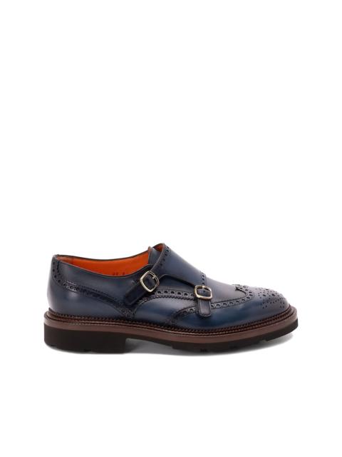 Santoni Kalamabuck monk shoes