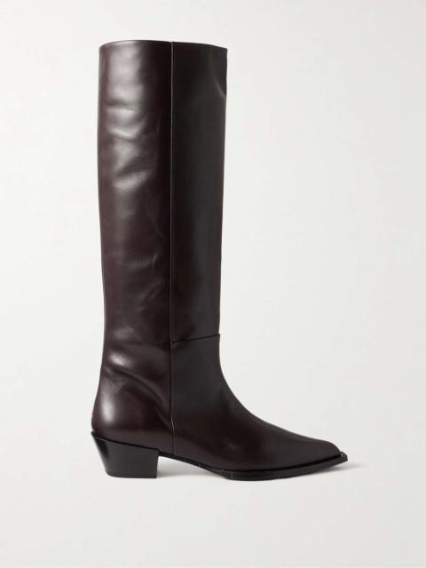 Aeyde Arla leather knee boots Brown