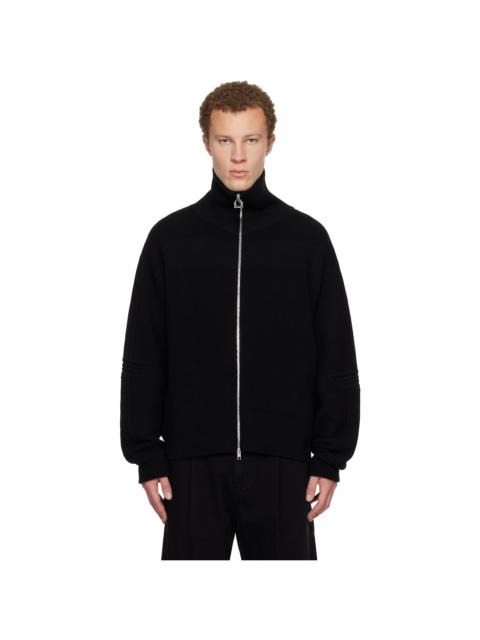 Wooyoungmi Black High-Neck Zip-Up Sweater