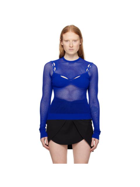 Blue Net Arrow Long Sleeve T-Shirt