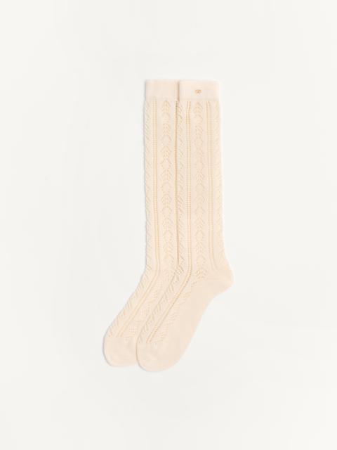Valentino PERFORATED COTTON SOCKS WITH VLOGO