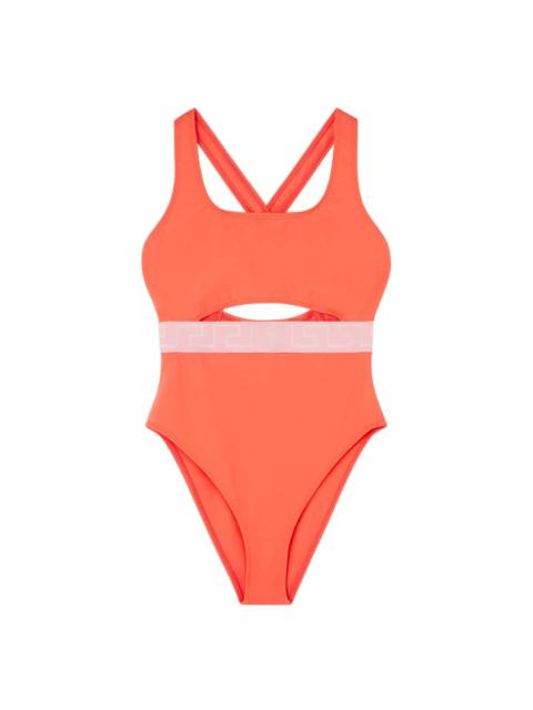 Greca Border cut-out swimsuit