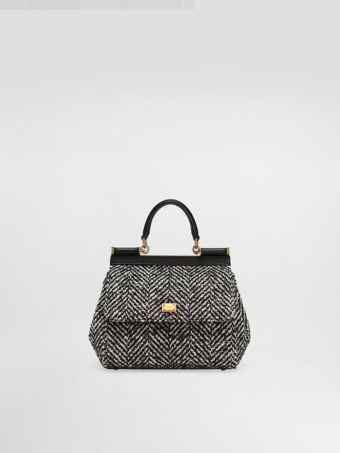 Dolce & Gabbana Sicily medium chevron wool handbag
