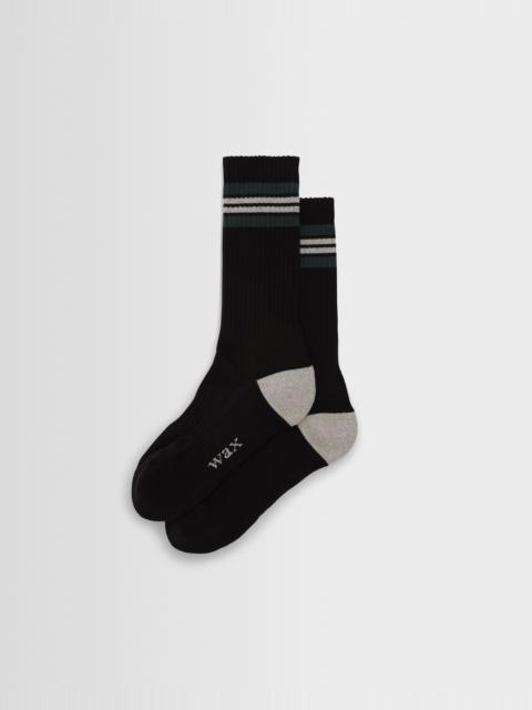 Wax London Thorpe - Black And Grey Preppy Stripe Socks