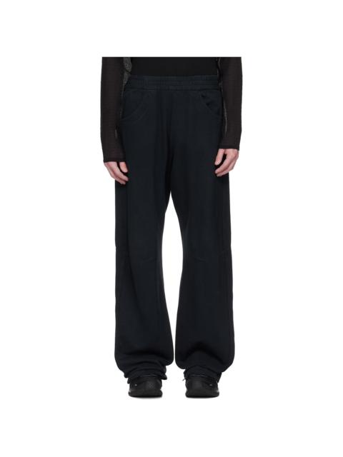 Omar Afridi Navy Knee Darted Flare Sweatpants