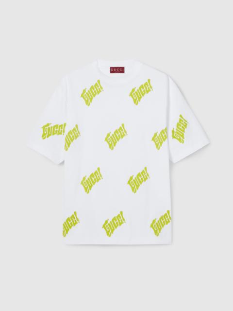 GUCCI Embroidered cotton jersey T-shirt