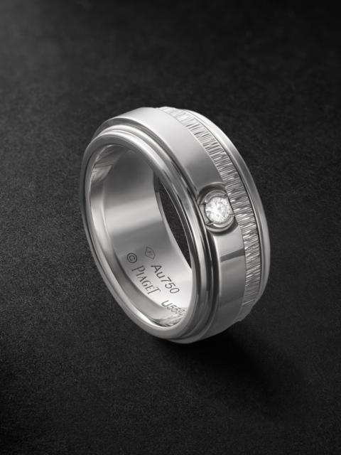 Piaget Possession Large Engraved 18-Karat White Gold Diamond Ring