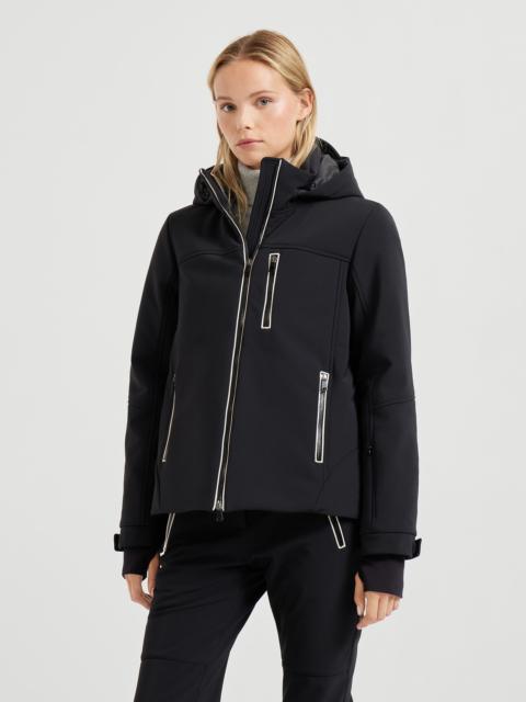 Bonded techno fabric hooded mountain jacket with Thermore® padding